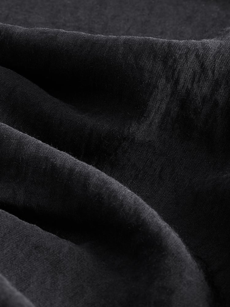 Black Long Sleeve Textured Overhead V-Neck Blouse - Image 7 of 7