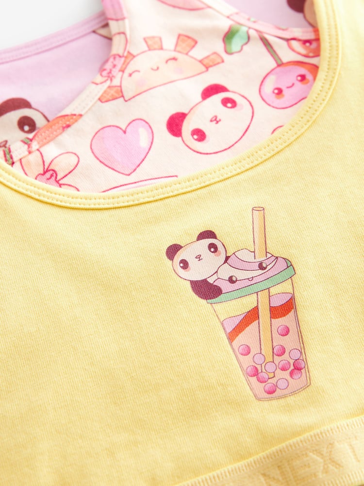 Pink Panda Crop Tops 3 Pack (5-16yrs) - Image 2 of 2