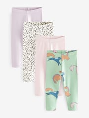 Blue Printed Leggings 4 Pack (3mths-7yrs) - Image 1 of 7