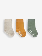 JoJo Maman Bébé Green 3-Pack Extra Thick Socks - Image 1 of 1