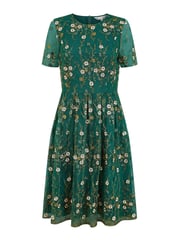 Yumi Green Embroidered Floral Skater Dress - Image 5 of 5