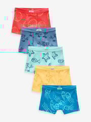 Seaside Print Soft Waistband Trunks 5 Pack (1.5-12yrs) - Image 1 of 8
