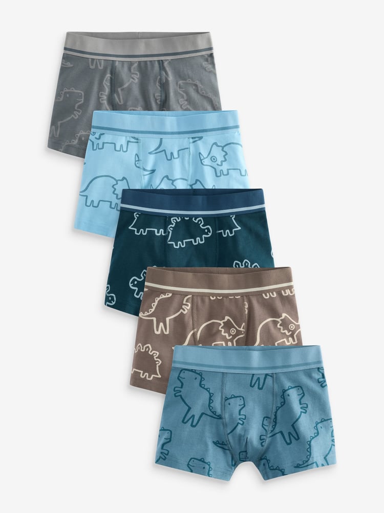 Linear Dino Print Trunks 5 Pack (1.5-16yrs) - Image 1 of 9 Linear Dino Print Trunks 5 Pack (1.5-16yrs) - Image 1 of 9