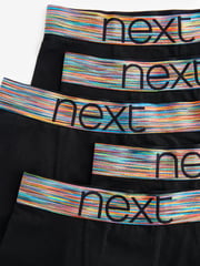 Black Bright Waistband Trunks 5 Pack (2-16yrs) - Image 8 of 8