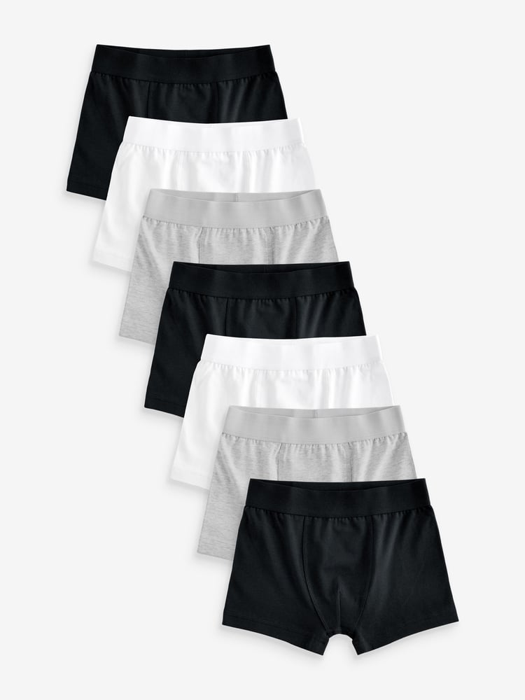Black/White/Grey Trunks 7 Pack (2-16yrs) - Image 1 of 6