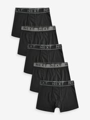 Black A-Front Trunks 5 Pack (7-16yrs) - Image 1 of 6