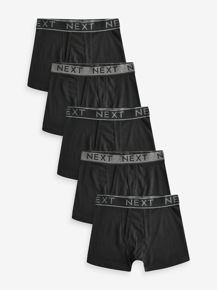 Black A-Front Trunks 5 Pack (7-16yrs) - Image 1 of 6
