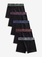 Black Autumn Waistbands Trunks 5 Pack (2-16yrs) - Image 1 of 8