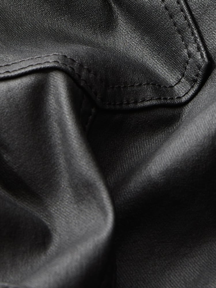 Black Coated Denim Mini Belted Shirt Dress - Image 7 of 7