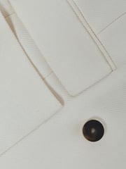 Reiss White Larsson Double Breasted Twill Blazer - Image 6 of 6
