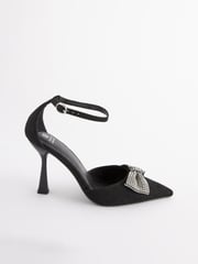 Black Forever Comfort® Bow Point Toe Heels - Image 2 of 5
