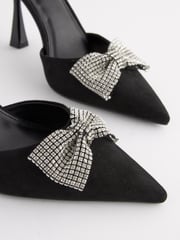 Black Forever Comfort® Bow Point Toe Heels - Image 4 of 5