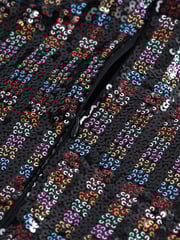 Black Multicolour Square Neck Sequin Mini Dress - Image 5 of 6