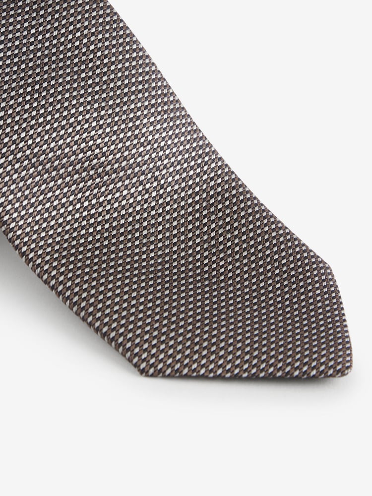 Neutral Brown Textured Signature Made In Italy Tie - Image 2 of 3
