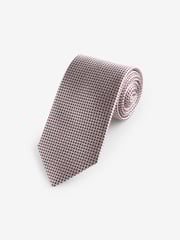 Damson Pink/Neutral Brown Textured Signature Made In Italy Tie - Image 1 of 3