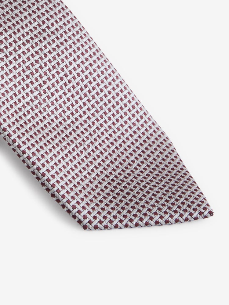 Damson Pink/Neutral Brown Textured Signature Made In Italy Tie - Image 2 of 3