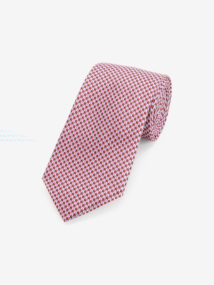 Red/Light Blue Geometric Signature Made In Italy Tie - Image 1 of 3