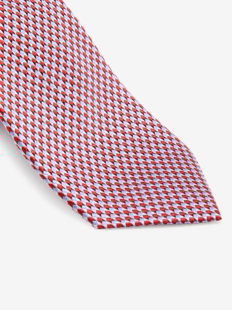 Red/Light Blue Geometric Signature Made In Italy Tie - Image 2 of 3