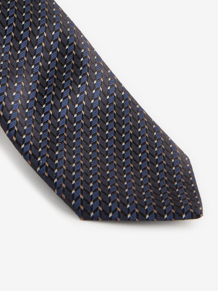 Navy Blue/Black Geometric Signature Made In Italy Tie - Image 2 of 3