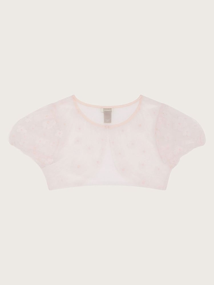 Monsoon Pink 3D Petal Tulle Cover Up - Image 2 of 3