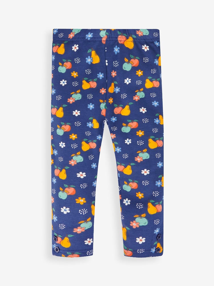 JoJo Maman Bébé Navy Blue Fruit & Yellow Girls' 2-Pack Leggings - Image 2 of 5