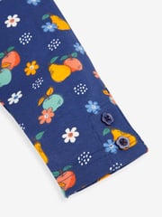 JoJo Maman Bébé Navy Blue Fruit & Yellow Girls' 2-Pack Leggings - Image 4 of 5
