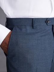 Blue Tailored Fit Signature TG Di Fabio Trim Texture Suit: Trousers - Image 4 of 9