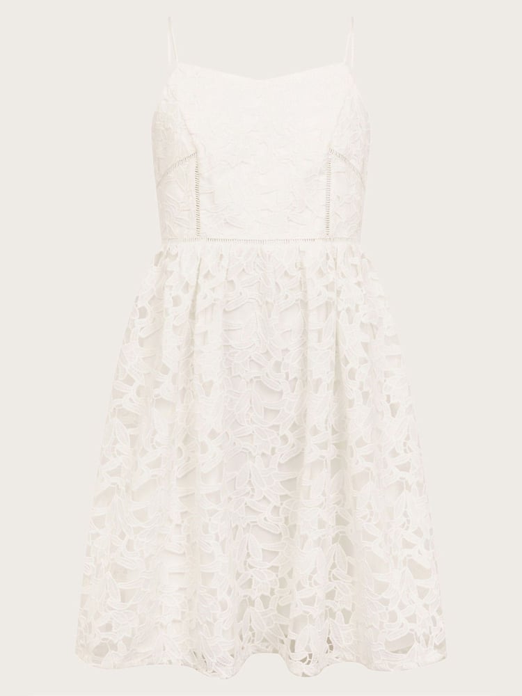 Monsoon White Corded Lace Prom Dress - Image 1 of 2