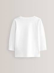 White 2 Pack Long Sleeve T-Shirts 2 Pack (3mths-7yrs) - Image 3 of 3