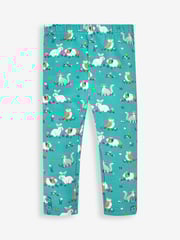 JoJo Maman Bébé Duck Egg Green Animal Friends & Pink Girls' 2-Pack Leggings - Image 2 of 5