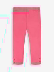 JoJo Maman Bébé Duck Egg Green Animal Friends & Pink Girls' 2-Pack Leggings - Image 3 of 5