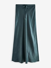 Green Long Length Satin Skirt - Image 4 of 5