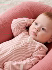 Purebaby Pink 100% Cotton Zip Baby Sleepsuits 2 Pack - Image 5 of 9
