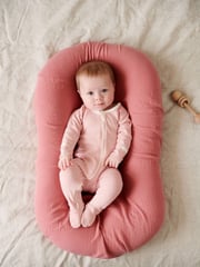 Purebaby Pink 100% Cotton Zip Baby Sleepsuits 2 Pack - Image 6 of 9