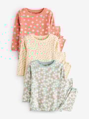 Pink/Cream Ditsy Floral Pyjamas 3 Pack (9mths-16yrs) - Image 5 of 10
