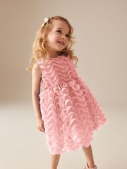 Pink Sleeveless Mesh Dress (3mths-7yrs) - Image 1 of 5