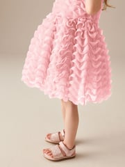 Pink Sleeveless Mesh Dress (3mths-7yrs) - Image 5 of 5