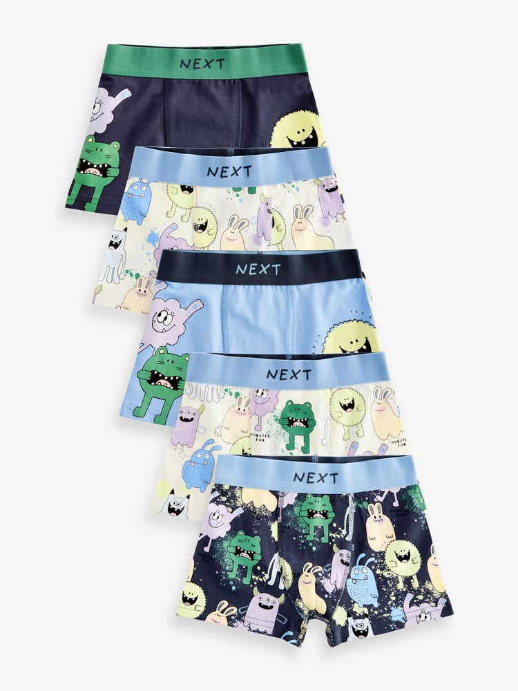 Purple Monster Trunks 5 Pack (1.5-16yrs) - Image 1 of 8 Purple Monster Trunks 5 Pack (1.5-16yrs) - Image 1 of 8