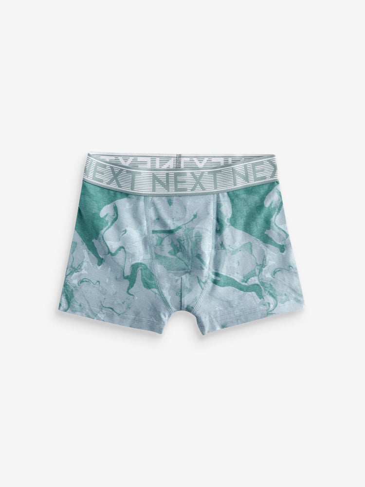 Blue Marble Print Trunks 5 Pack (2-16yrs) - Image 2 of 5