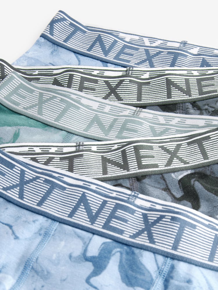 Blue Marble Print Trunks 5 Pack (2-16yrs) - Image 5 of 5