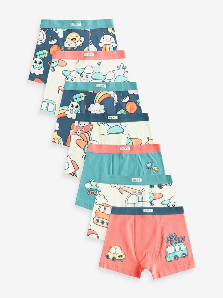 Fun Transport Soft Waistband Trunks 7 Pack (1.5-10yrs) - Image 1 of 11 Fun Transport Soft Waistband Trunks 7 Pack (1.5-10yrs) - Image 1 of 11