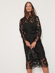 Black Lace Shirt Dress - Image 1 of 6
