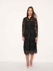Black Lace Shirt Dress - Image 2 of 6
