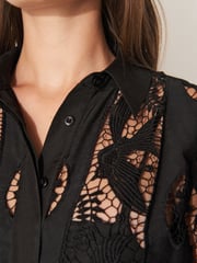 Black Lace Shirt Dress - Image 4 of 6