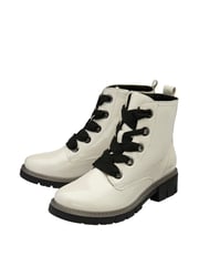 Lotus White Patent Lace-Up Ankle Boots - Image 2 of 4