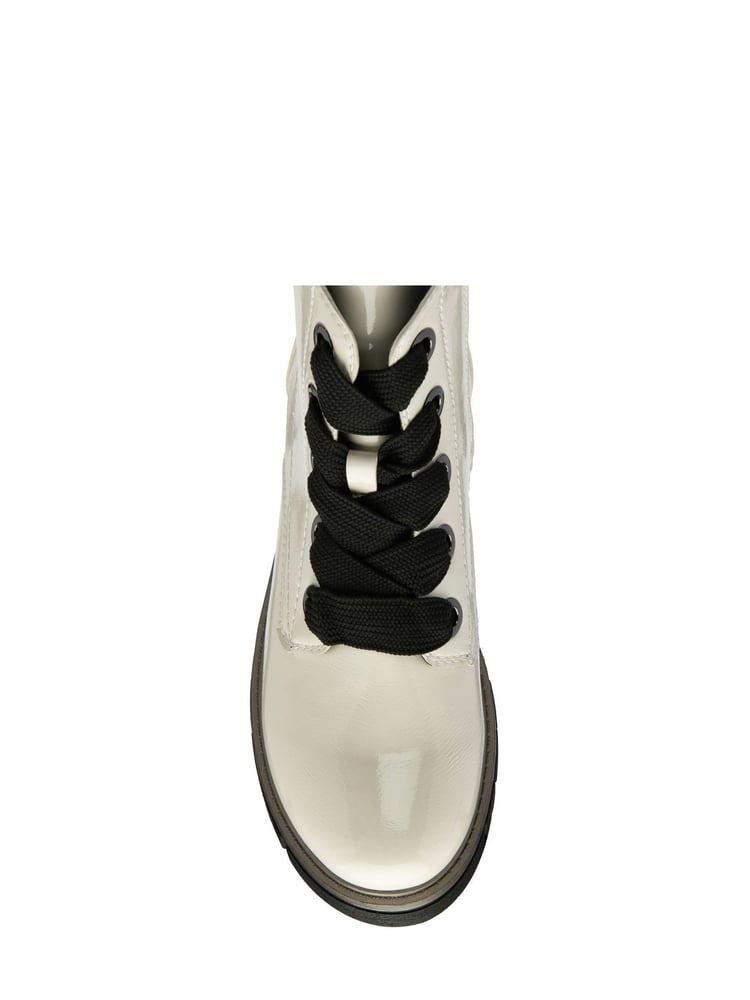 Lotus White Patent Lace-Up Ankle Boots - Image 4 of 4