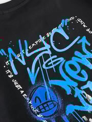 Black/Ecru Graphic Short Sleeve 100% Cotton T-Shirts 2 Pack (3-16yrs) - Image 5 of 6