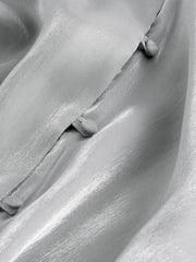 Silver Metallic V-Neck Long Sleeve Blouse - Image 7 of 7
