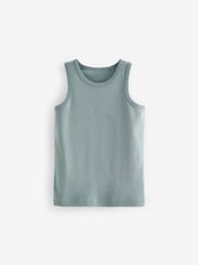Tonal Blue 100% Cotton Vests 10 Pack (1.5-16yrs) - Image 2 of 8