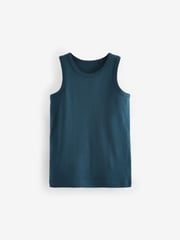 Tonal Blue 100% Cotton Vests 10 Pack (1.5-16yrs) - Image 4 of 8